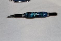 Classic Fountain Pen - Acrylic Blue Swirl 3 small
