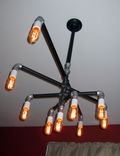 Industrial Iron Pipe 9-Bulb Chandelier 2 small