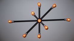 Industrial Iron Pipe 9-Bulb Chandelier 3 small