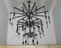 3 Tier 30 Bulb Chandelier - Industrial Steampunk - Black Malleable Iron 4 small
