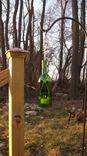 Wine Bottle Chain Lantern: Garden Light/Candle Holder - Green 1 small
