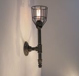 Wall Sconce: Black Malleable Iron - Industrial Steampunk 5 small