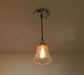 Minimalist Antique Style Fitter Pendant: Polished Nickel 1 small