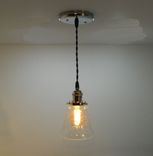 Minimalist Antique Style Fitter Pendant: Polished Nickel 2 small