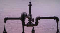 Industrial - Steampunk Black Malleable Iron 4-Bulb Chandelier 2 small