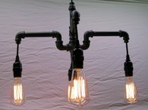 Industrial - Steampunk Black Malleable Iron 4-Bulb Chandelier 5 small