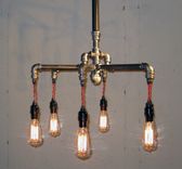 Industrial - Black Malleable Iron 6-Bulb Chandelier 1 small