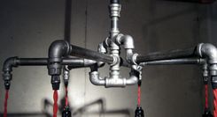 Industrial - Black Malleable Iron 6-Bulb Chandelier 2 small