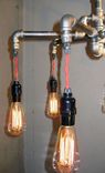 Industrial - Black Malleable Iron 6-Bulb Chandelier 3 small
