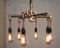 Industrial - Black Malleable Iron 6-Bulb Chandelier 4 small