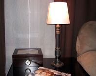Industrial - Steampunk Black Metal Pipe Table Lamp 3-Way 1 small