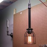 Industrial - Steampunk Black Malleable Iron Hanging Pipe Pendant 4 small