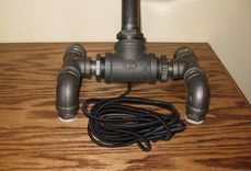 Industrial Black Metal Pipe Desk Lamp W/ Touch Dimmer, Edison Bulb Included 5 small