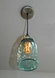 Antique Aqua Ball Mason Jar Hanging Pendant Light 2 small