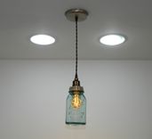 Antique Aqua Ball Mason Jar Hanging Pendant Light 5 small