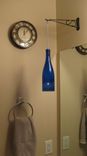 Wine Bottle Chain Lantern: Garden Light/Candle Holder - Blue 1 small