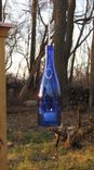 Wine Bottle Chain Lantern: Garden Light/Candle Holder - Blue 2 small
