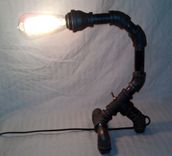 Industrial Black Metal Pipe Desk Lamp: Pdl-03 1 small