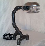Industrial Black Metal Pipe Desk Lamp: Pdl-03 4 small