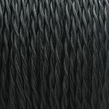 Black Rayon Twisted Wire 2-Conductor 18-Gauge - (8 Foot Length) 1 small