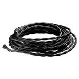 Black Rayon Twisted Wire 2-Conductor 18-Gauge - (8 Foot Length) 2 small