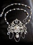 Custom Bridal Jewelry Taj Mahal Necklace Sterling Silver, Quartz, Pearls 3 small