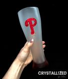 Crystallized Any Sports Team Logo Pilsner Glass Beer Bling European Crystals Bedazzled Phillies 1 small