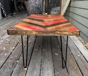 Wine Barrel Chevron Coffee Table With Free Shipping 2 small