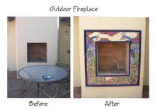 Ceramic Tile Peacock Fireplace 4 small