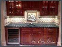 Hand-Painted Chardonnay Tile Backsplash 1 small