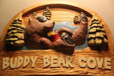 Custom Carved Wood Signs | Bear Signs | Wolf Signs | Deer Signs | Handmade Wood Signs 3 small