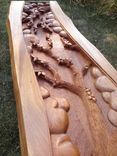 Custom Coffee Table With Blossom Tree Scene, Hand Carved By Jeremy & Scott, Lazy River Studio 3 small