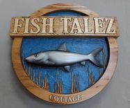 House Signs,Retreat Signs,Wooden Signs, Cottage Signs, Cabin Signs, Fish Signs, Fish Carving 2 small