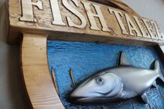 House Signs,Retreat Signs,Wooden Signs, Cottage Signs, Cabin Signs, Fish Signs, Fish Carving 1 small