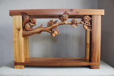 Hand Carved Furniture, Custom Sofa Tables, Wood Carving By Lazy River Studio 2 small