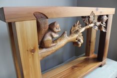 Hand Carved Furniture, Custom Sofa Tables, Wood Carving By Lazy River Studio 5 small