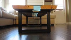 Live Edge Coffee Table,Glass Inlay 2 small