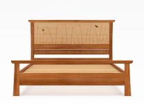 Bed Frame Handmade In Cherry And Maple With Butterfly Inlay, "Butterfly Bed" 2 small