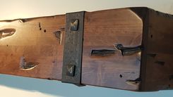 Fireplace Mantel Rustic Beam Hand Hammered Straps 3 small