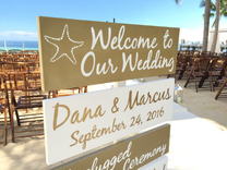 Wedding Welcome Sign. Gold Beach Wedding Decor 2 small