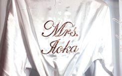 Custom Personalized Mrs. Crystallized Wedding Robe Kimono Genuine European Crystals Bedazzled 2 small