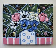 Acrylic Still Life Painting, 8" X 10", Small Art Canvas, Original Floral Wall Hanging 2 small