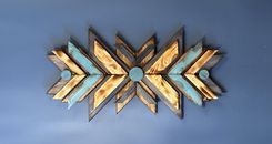 Reclaimed Wood Wall Art - Barn Quilt And Aztec Styles 3 small