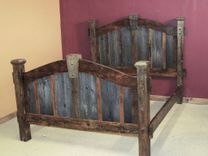 Reclaimed Barn Wood Bed Two Tone Arched 2 small