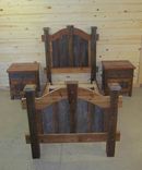 Reclaimed Barn Wood Bed Two Tone Arched 3 small