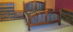 Reclaimed Barn Wood Bed Two Tone Arched 4 small