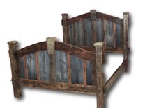 Reclaimed Barn Wood Bed Two Tone Arched 1 small