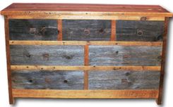 Reclaimed Barn Wood Dresser Two Tone 7 Drawer 1 small