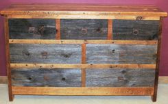 Reclaimed Barn Wood Dresser Two Tone 7 Drawer 2 small