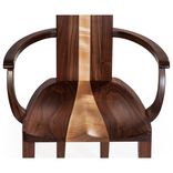 Armchair - Dining Chair Handmade From Solid Dark Walnut Wood, Also In Cherry Or Mahogany 4 small